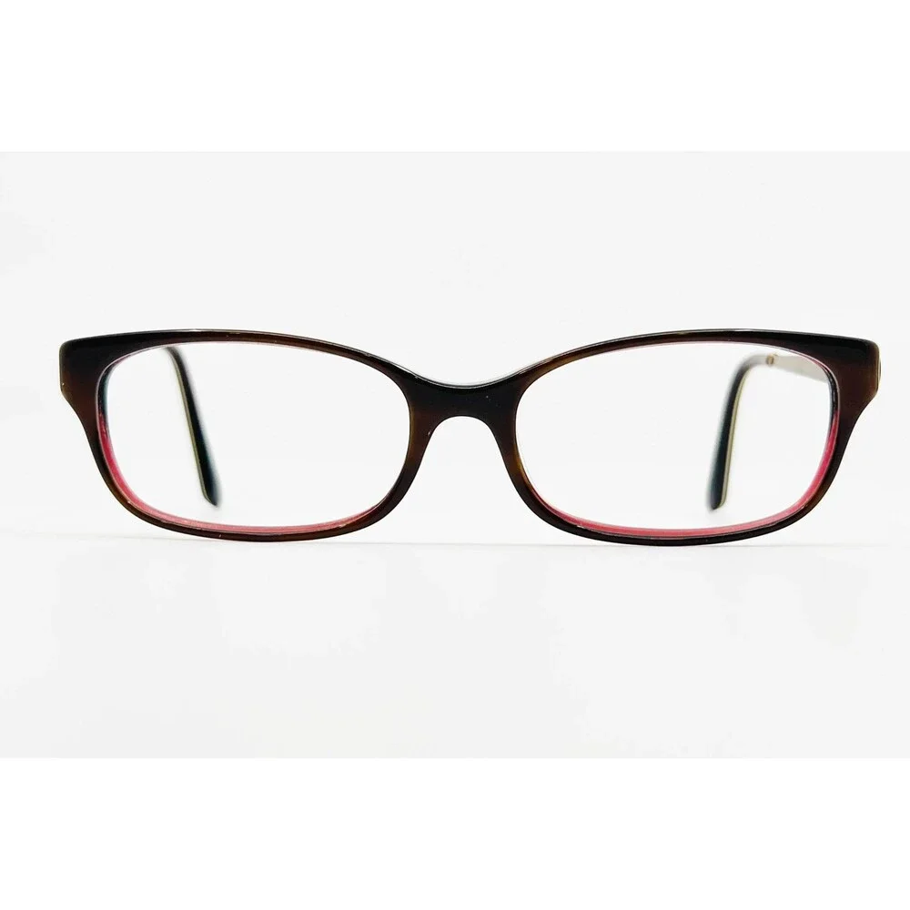 Bebe Eyeglasses Womens Brown Pink Studded Designer Frames 51-16-135